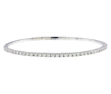 14K White Gold Danwak 1.56Ct Diamond Flexible Bangle Bracelet