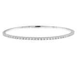 14K White Gold Danwak 1.56Ct Diamond Flexible Bangle Bracelet
