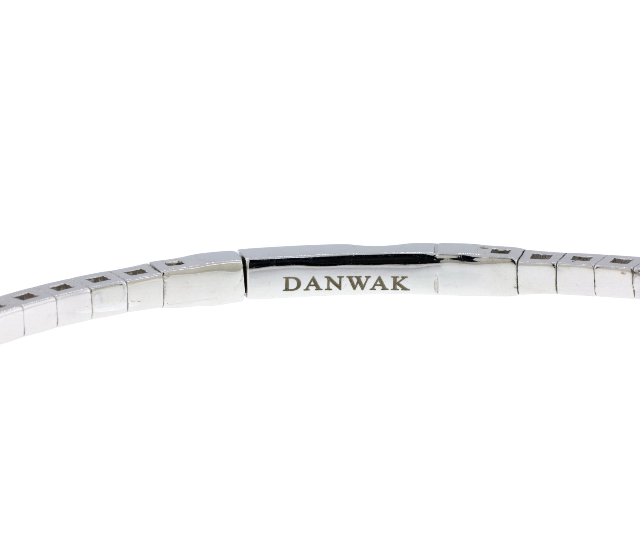 14K White Gold Danwak 1.56Ct Diamond Flexible Bangle Bracelet