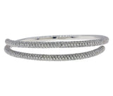18K White Gold Preziosismi 5.86Ct Diamond Pave Bypass Style Bangle Bracelet