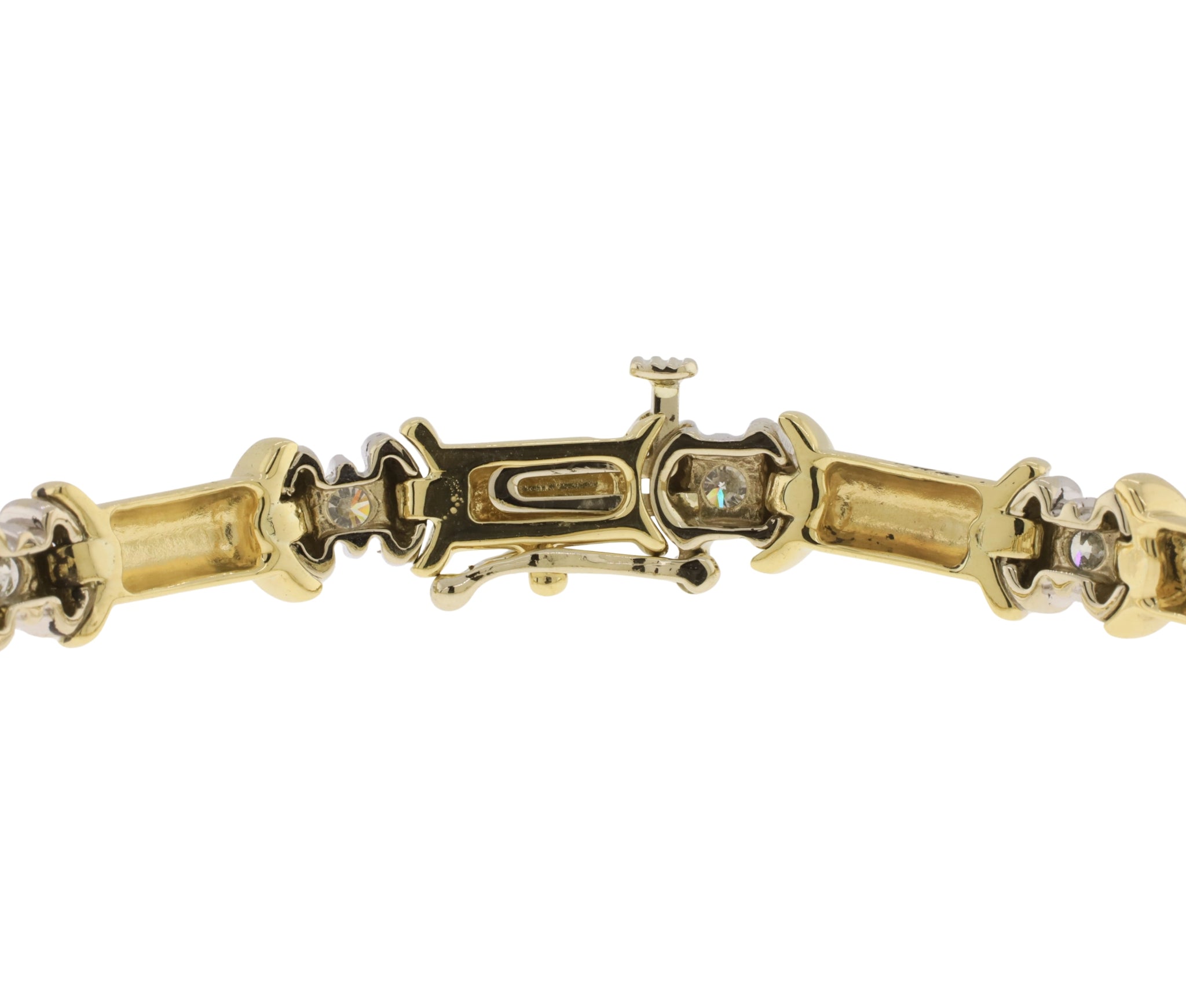 14K Yellow & White Gold Bar Link 1.21 cttw. Diamond Bracelet