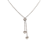 18K White Gold 2.25 cttw. Princess & Round Diamond Heart Drop Dangle Necklace
