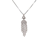 18K White Gold .77cttw Diamond Drop Dangle Pendant Necklace
