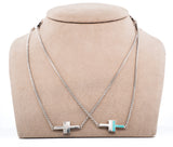 Tiffany and Co 18K White Gold T Diamond and Turquoise Necklace