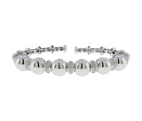 18K White Gold 0.52Ct Diamond Bead Design Cuff Bracelet