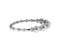 18K White Gold 0.52Ct Diamond Bead Design Cuff Bracelet