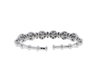 18K White Gold 0.52Ct Diamond Bead Design Cuff Bracelet