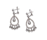 14K White Gold 1.73ct Diamond Leverback Chandelier Earrings