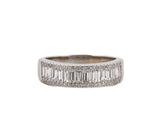 14K White Gold 0.92 cttw. Round Brilliant and Baguette Cut Diamond Band