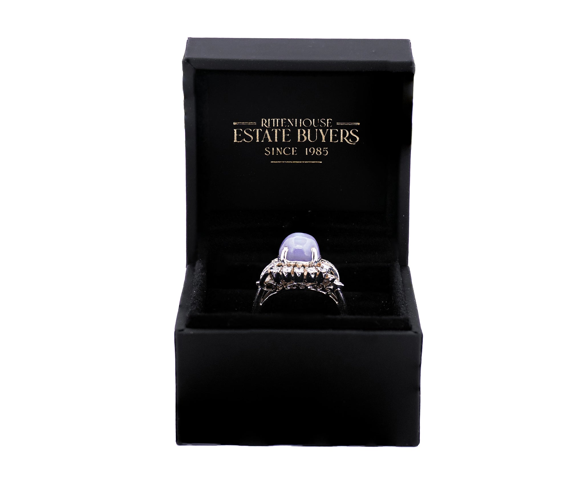 14K White Gold 5.33ct Natural Star Sapphire & 0.40 cttw. Diamond Ring