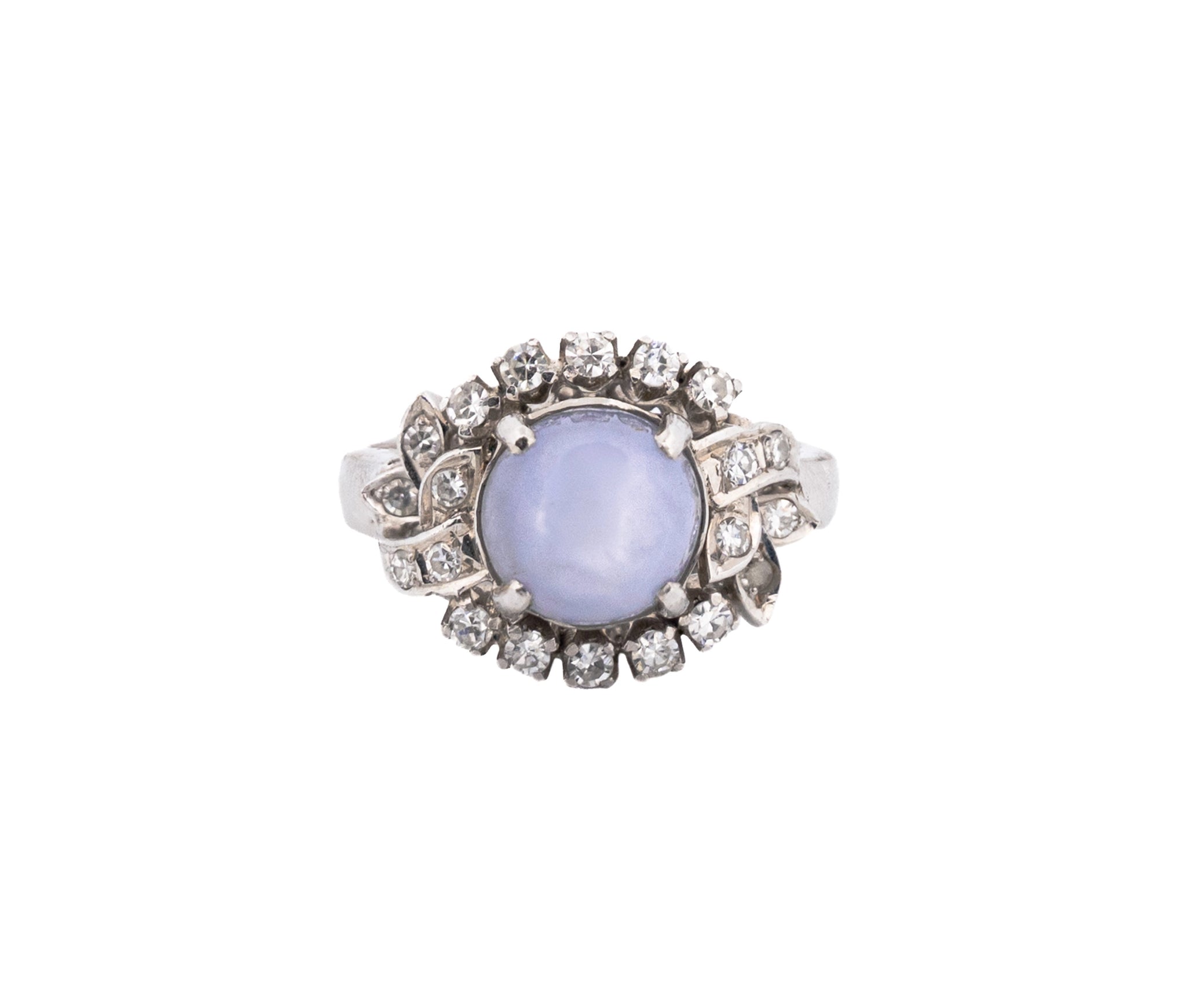 14K White Gold 5.33ct Natural Star Sapphire & 0.40 cttw. Diamond Ring