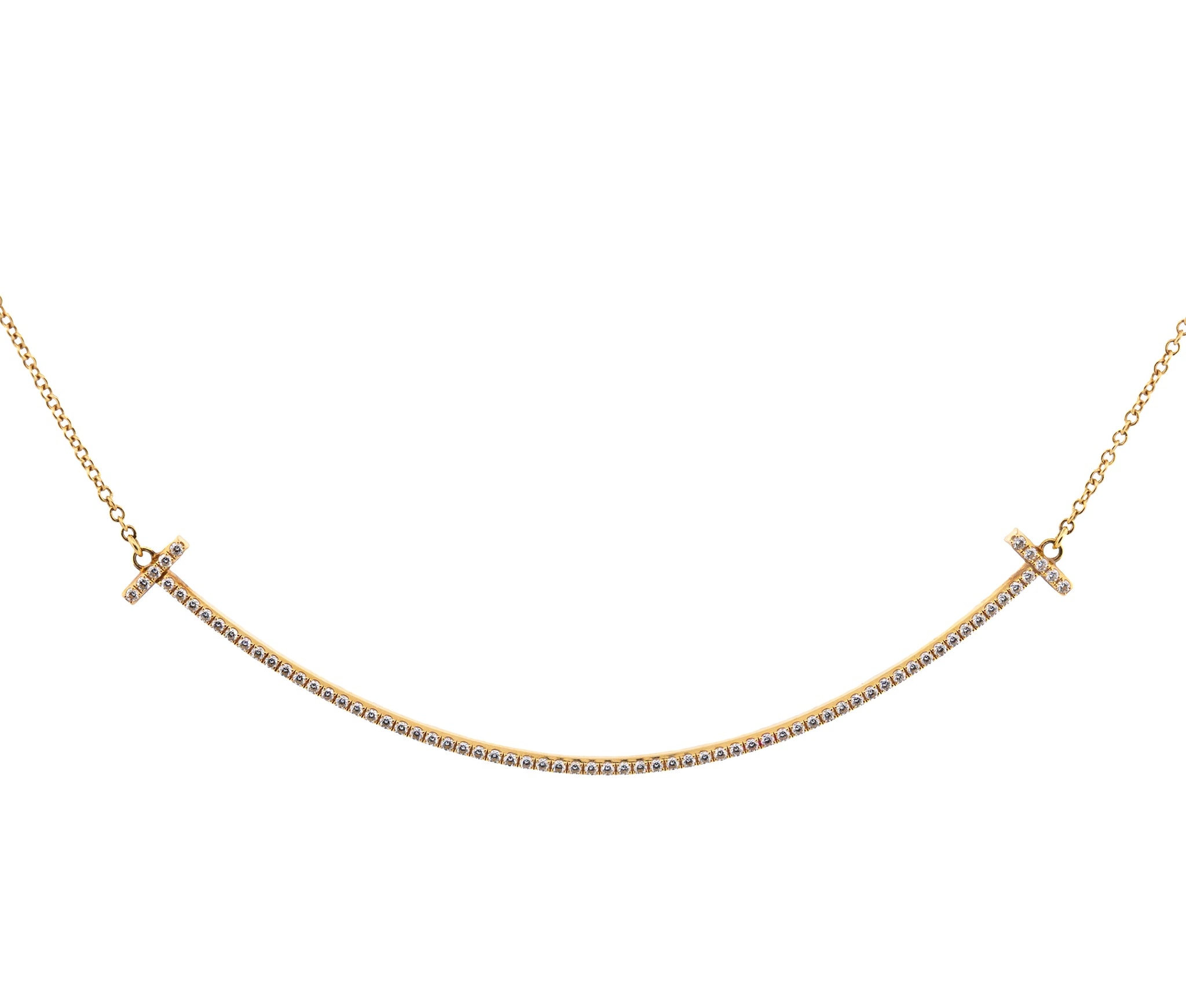 Tiffany & Co 18K .90 cttw. Diamond Smile Necklace
