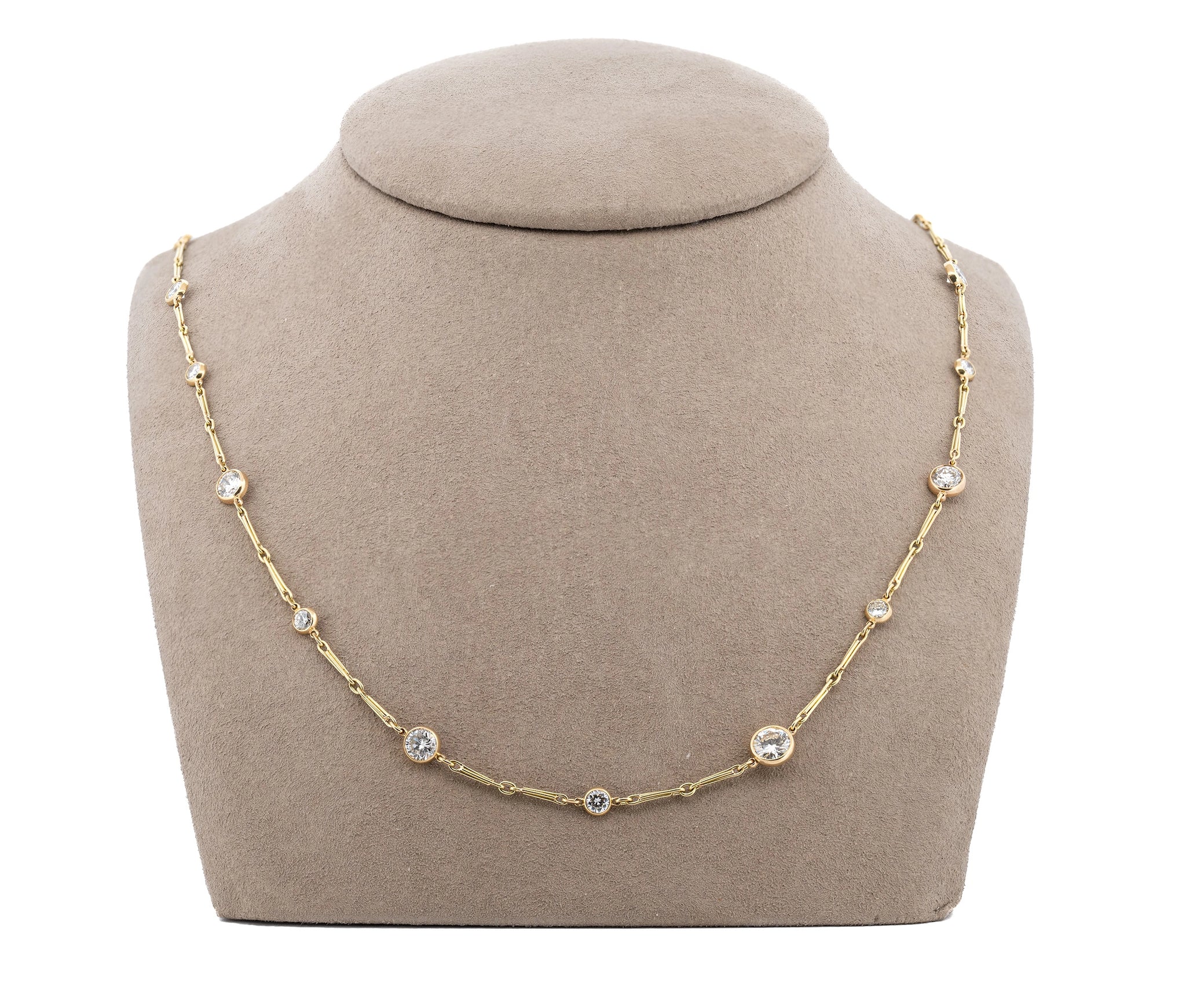 18K Yellow Gold 4.7cttw. Diamonds by the Yard Necklace