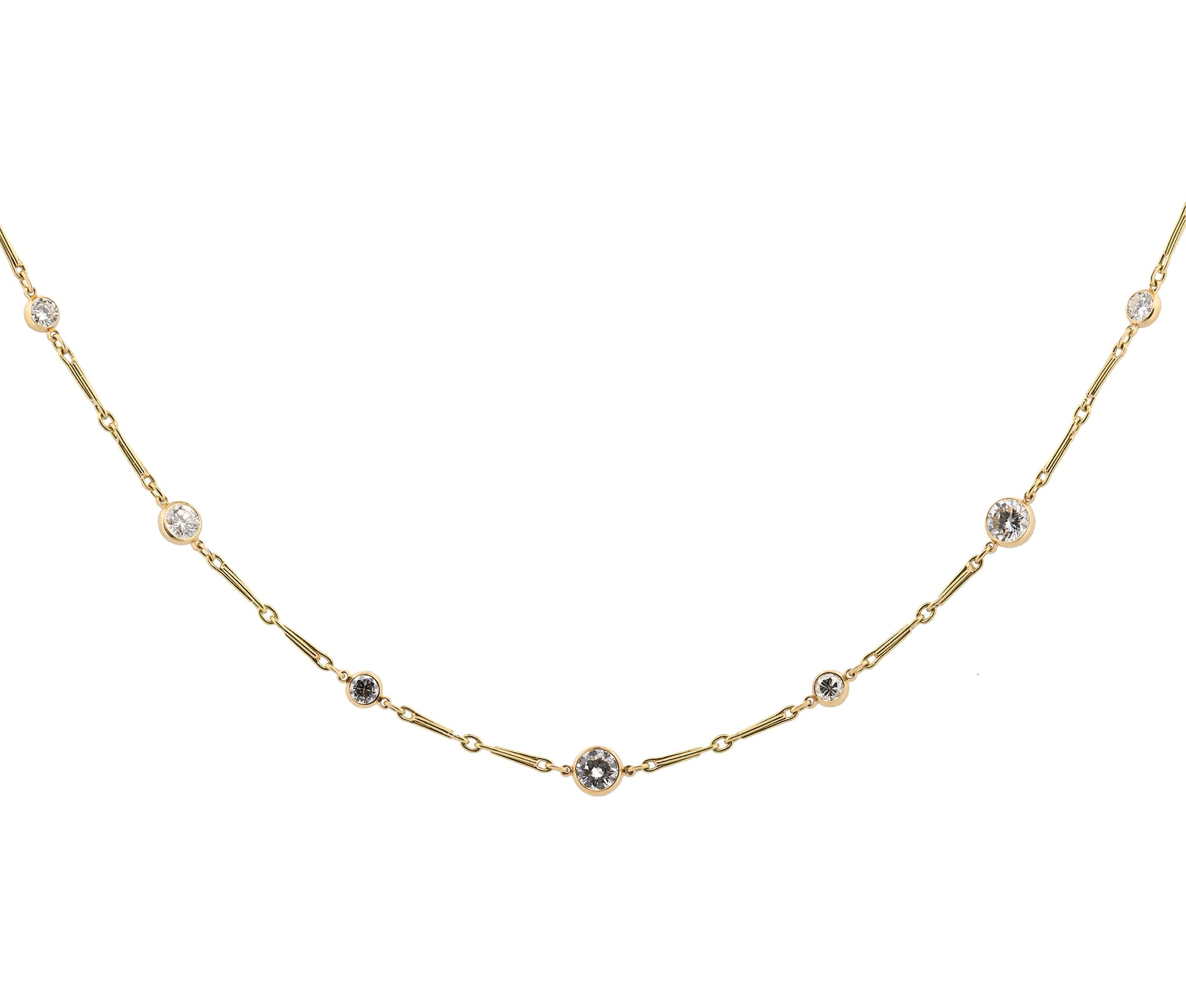 18K Yellow Gold 4.7cttw. Diamonds by the Yard Necklace