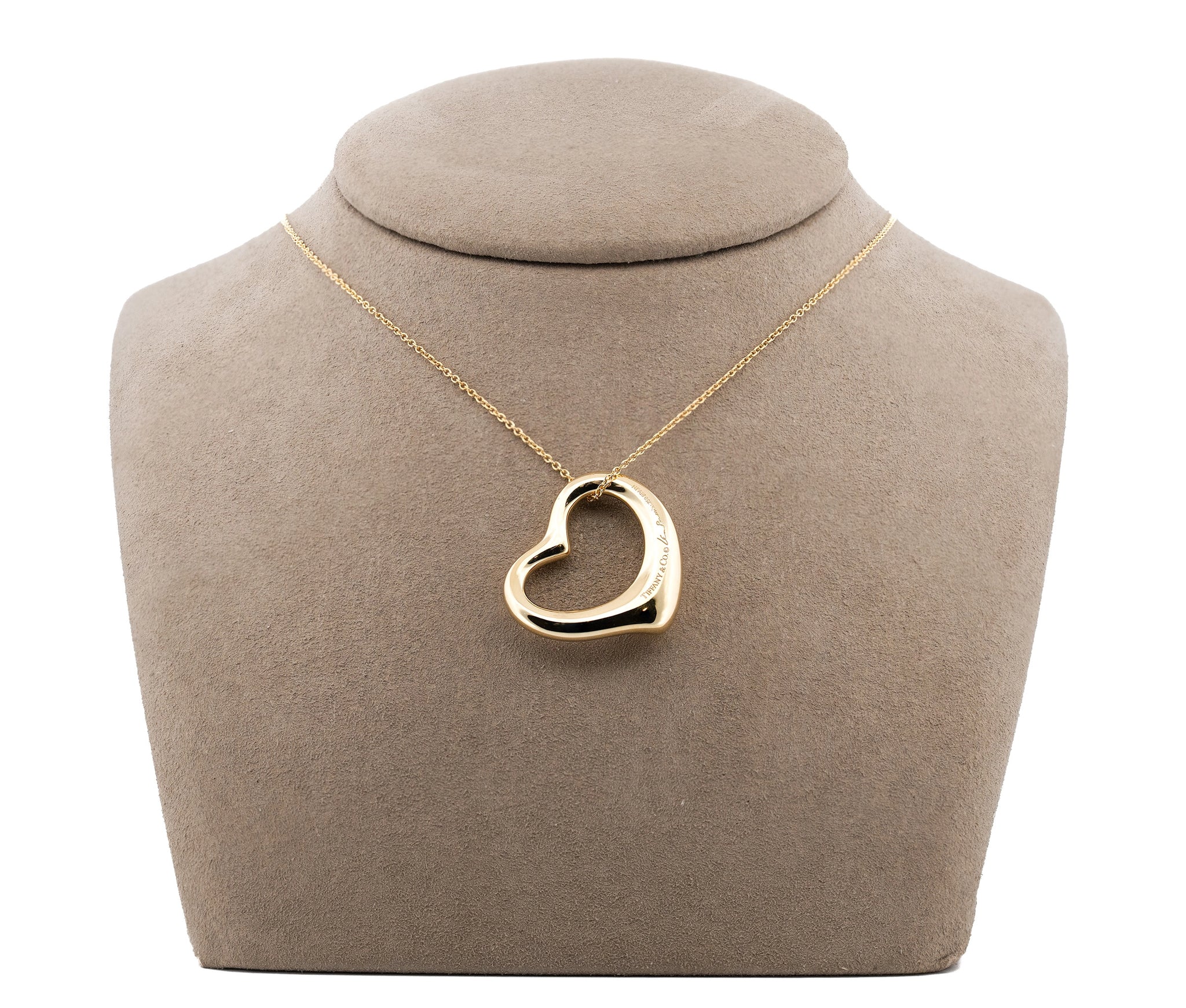 Tiffany & Co. 18K Elsa Peretti Open Heart Pendant Necklace