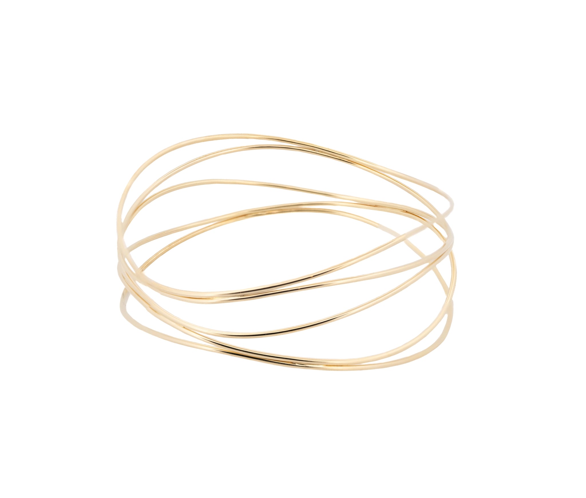Tiffany & Co. 18K Yellow Gold Elsa Peretti Wave Five Row Bangle