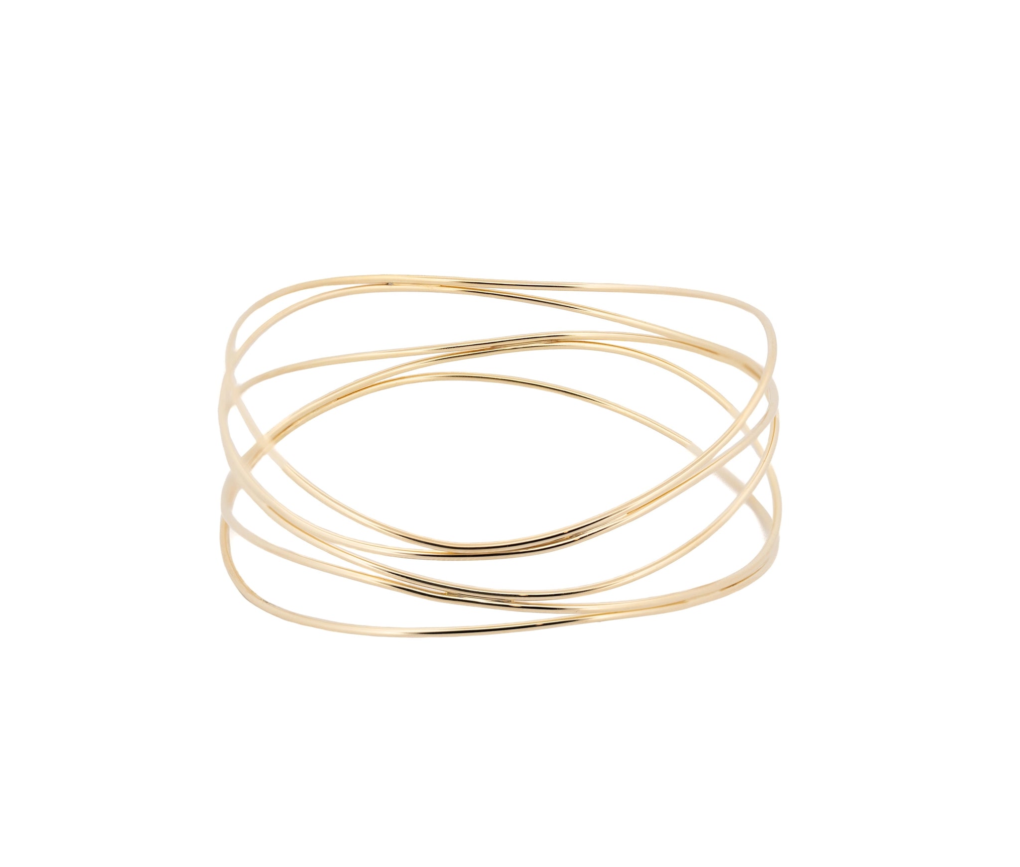 Tiffany & Co. 18K Yellow Gold Elsa Peretti Wave Five Row Bangle