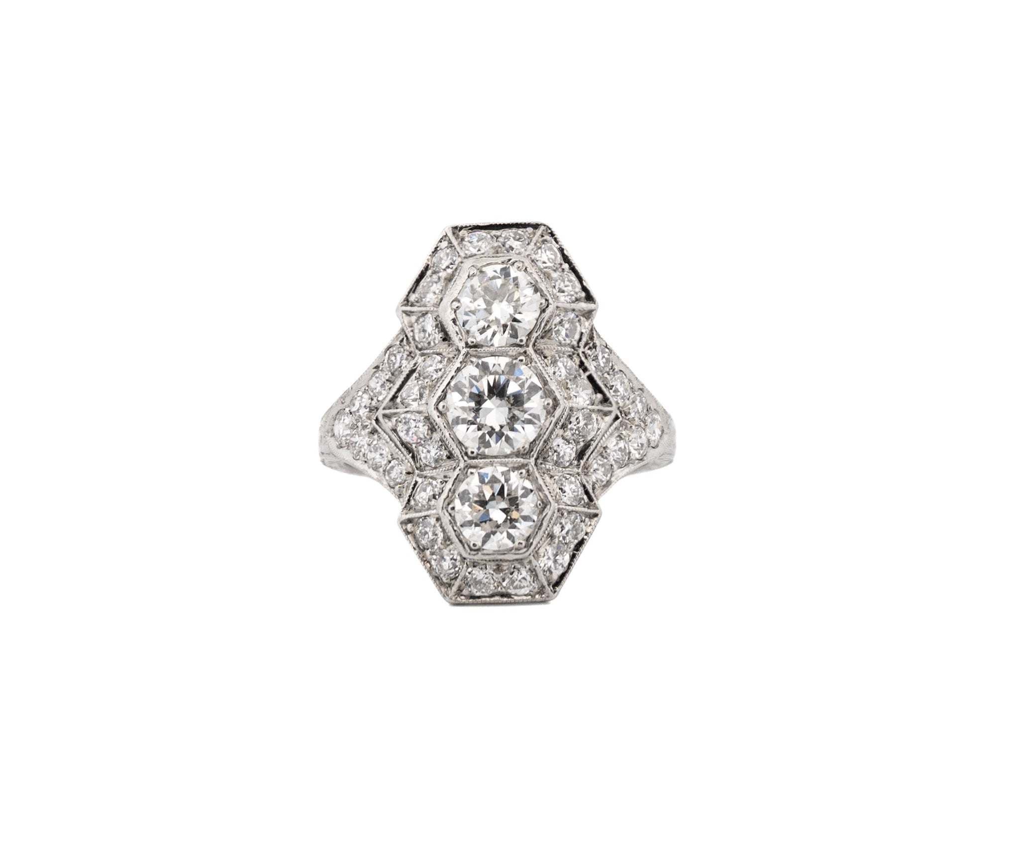 Antique Platinum 2.20 cttw. Diamond Ring