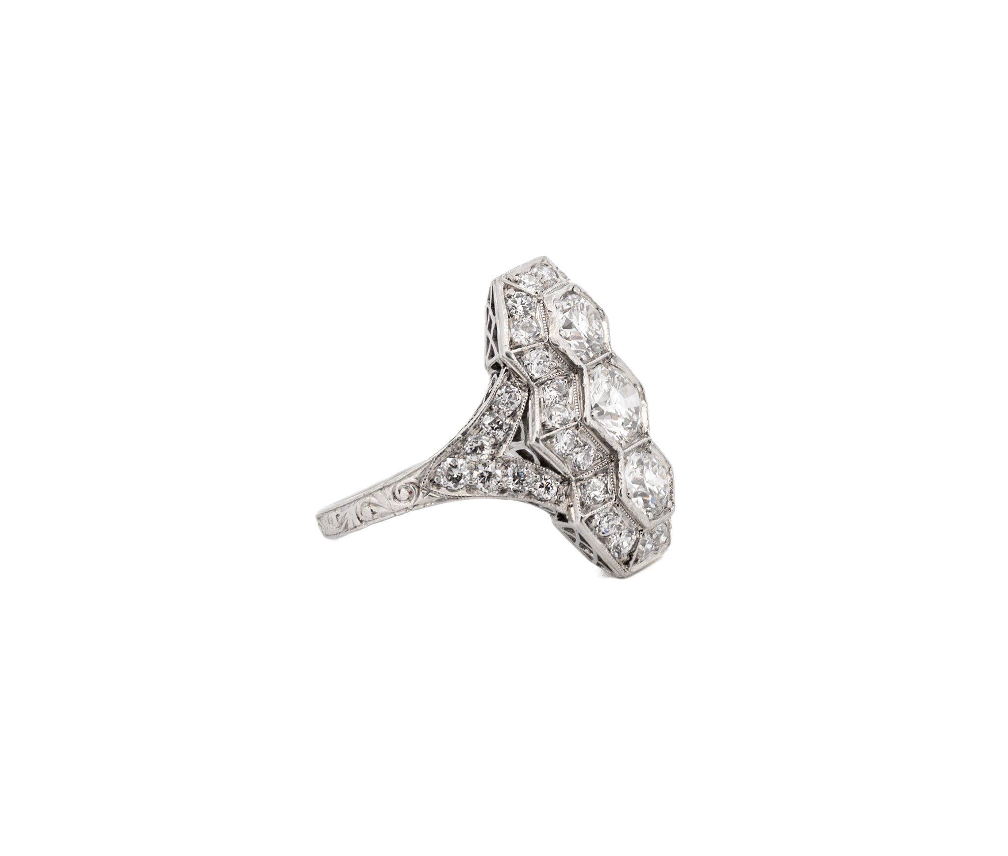 Antique Platinum 2.20 cttw. Diamond Ring