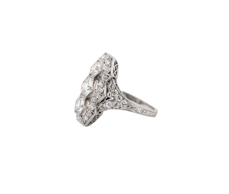 Antique Platinum 2.20 cttw. Diamond Ring