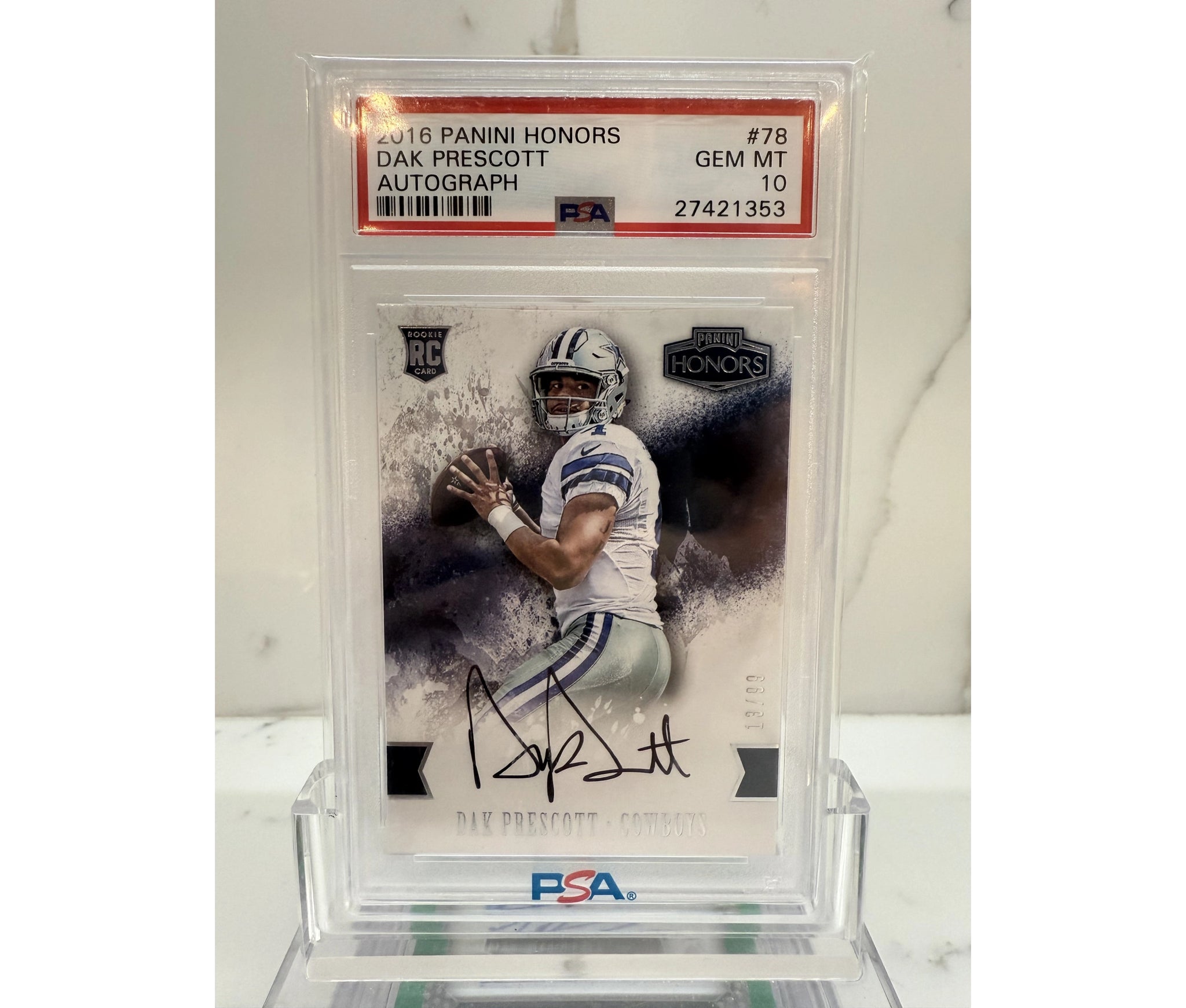 2016 Panini Honors Dak Prescott Autograph RC /99 PSA 10