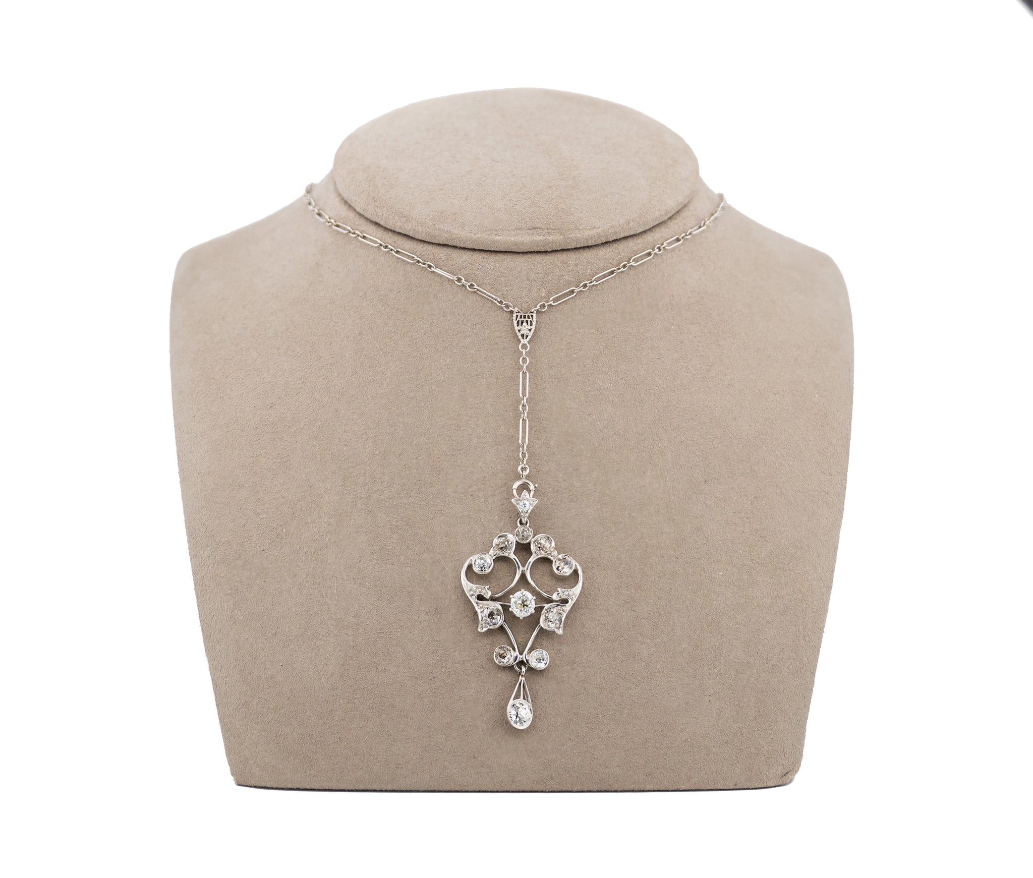 Antique Platinum 1.51 cttw. Diamond Necklace