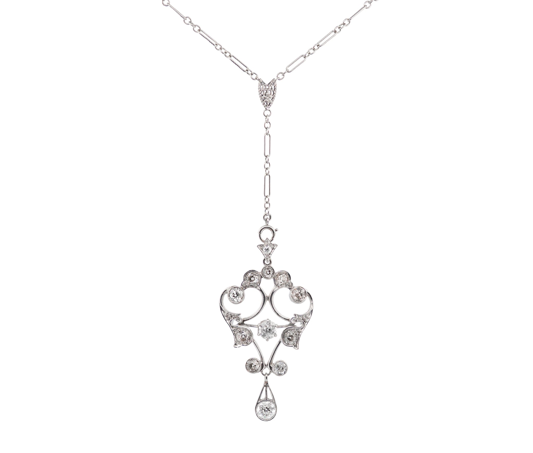 Antique Platinum 1.51 cttw. Diamond Necklace