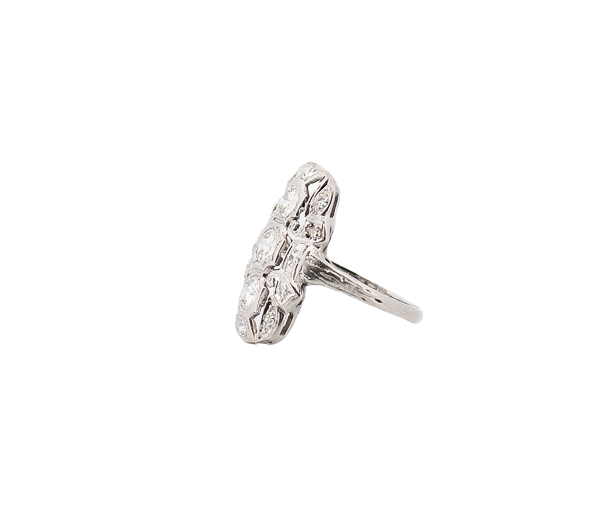 Antique Platinum 1.00 cttw. Diamond Ring