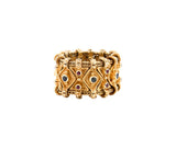 18K Yellow Gold Ruby and Sapphire Flex Ring
