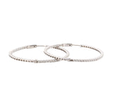 14K White Gold Inside Out Diamond Hoop Earrings 2.68Ct
