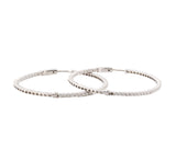 14K White Gold Inside Out Diamond Hoop Earrings 2.68Ct