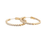 14K Yellow Gold 3.00Ct Inside-out Diamond Hoop Earrings