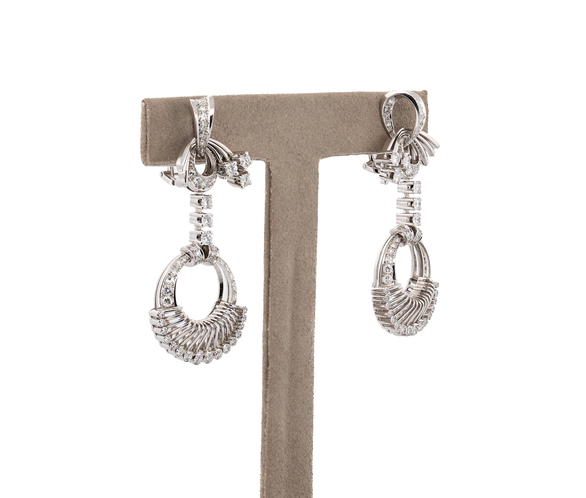 Women's 18K 1.10ct Diamond Dangle Earrings