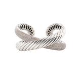David Yurman X Crossover Kick Diamond Cuff Bracelet in Sterling Silver