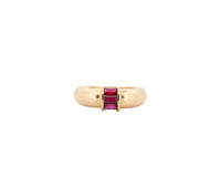 Tiffany & Co. 1990s Red Ruby 18 Karat Yellow Gold Vintage Stacking Band Ring