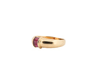 Tiffany & Co. 1990s Red Ruby 18 Karat Yellow Gold Vintage Stacking Band Ring