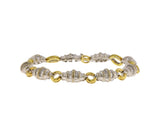 18K White & Yellow Gold Two-Tone Baguette Cut Diamond Bracelet
