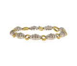 18K White & Yellow Gold Two-Tone Baguette Cut Diamond Bracelet
