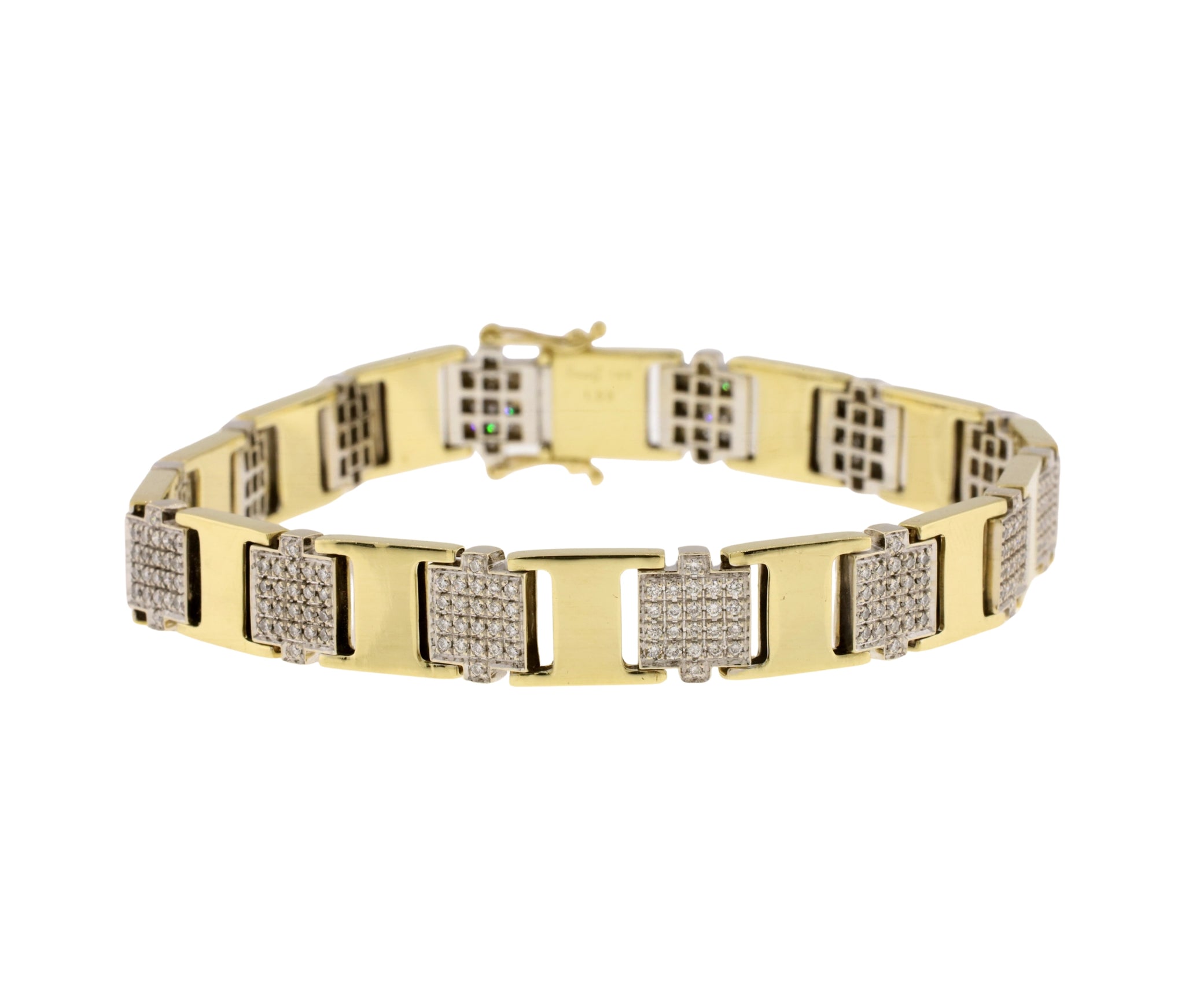 14K Yellow Gold Authentic Diamond Simon G. H Link Bracelet