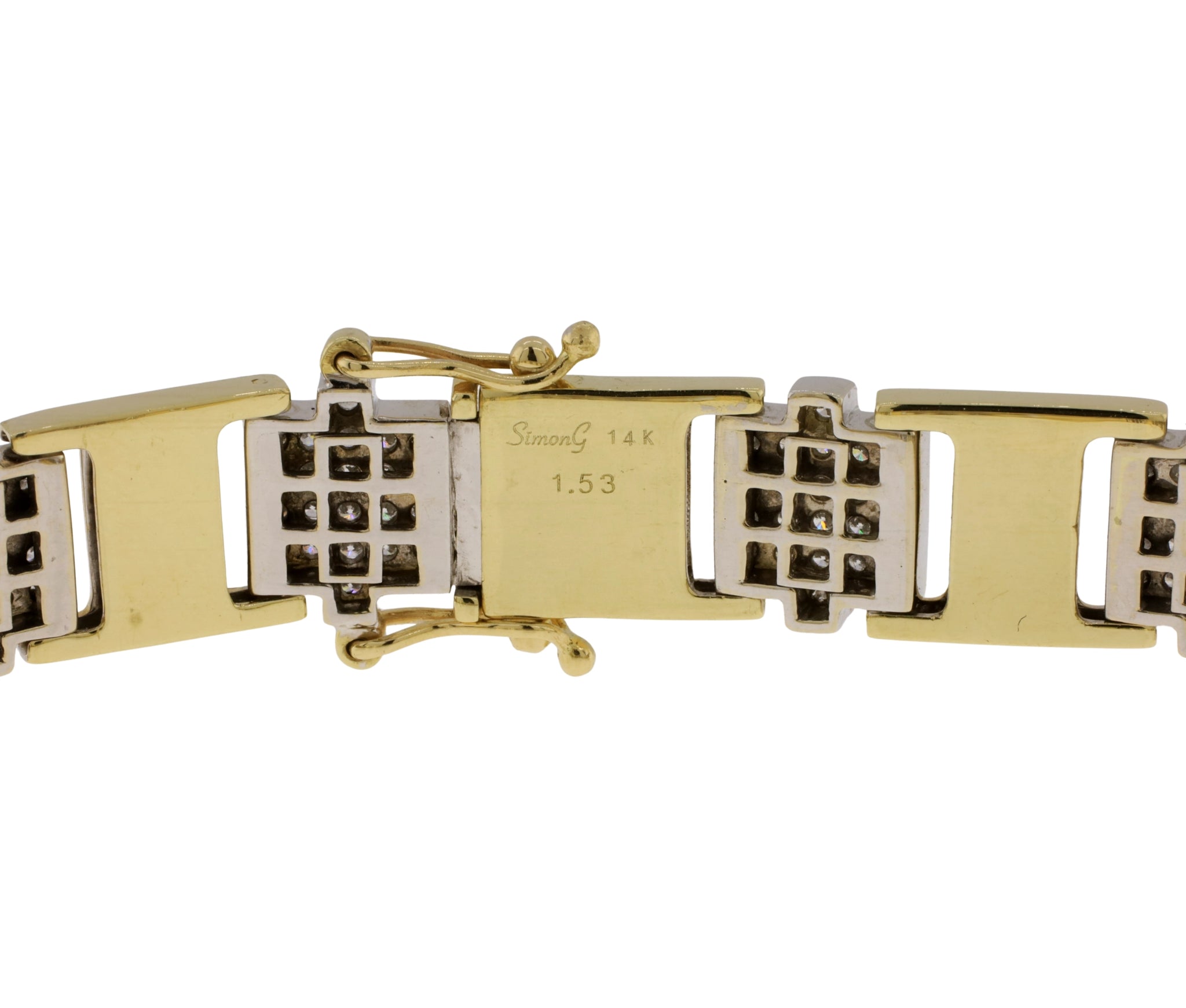14K Yellow Gold Authentic Diamond Simon G. H Link Bracelet