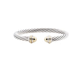 David Yurman Classic Cable Cuff Bracelet in Sterling Silver and 14K Yellow Gold