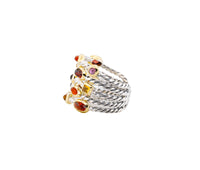 David Yurman Multi Gem Confetti Cuff Bracelet and Ring Set in Sterling & 18K YG