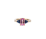 14KT Yellow & Rose Gold 2.69 CTTW Natural Sapphire & .10 CTTW Diamond Ring
