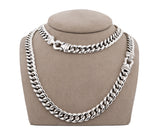 David Yurman Sterling Silver Diamond Buckle Necklace 34in.