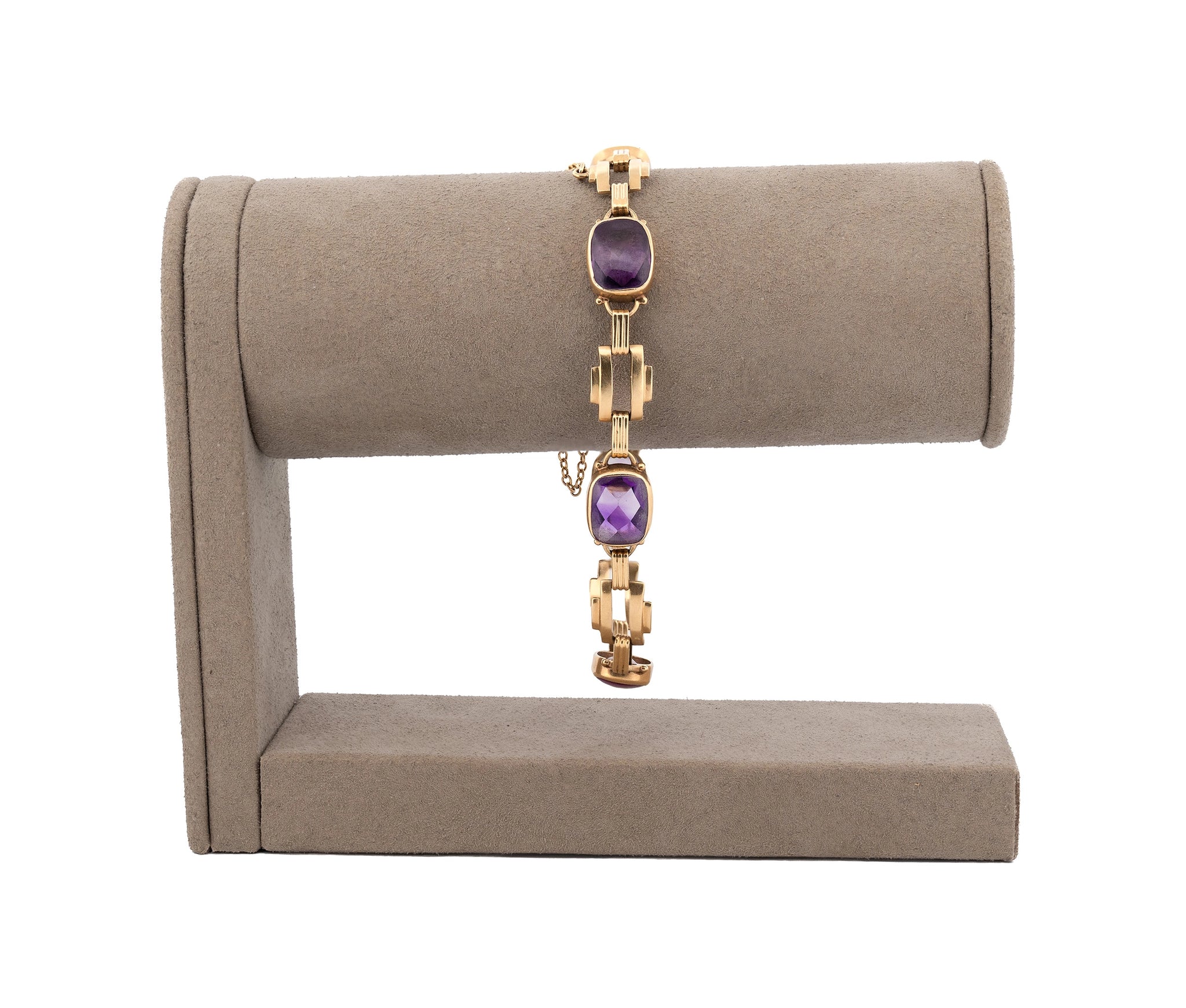 Vintage 14K Amethyst Station Bracelet