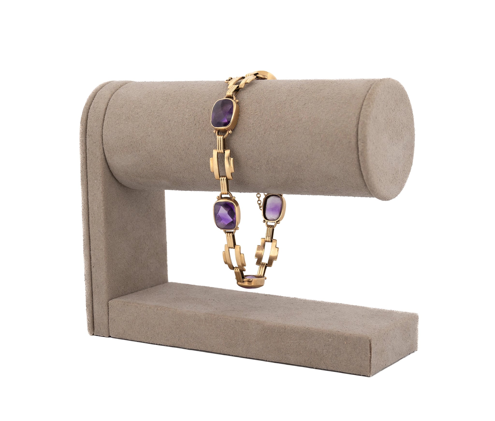 Vintage 14K Amethyst Station Bracelet