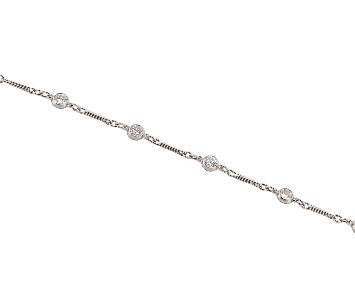 Platinum 1.28cttw. Round Brilliant Diamonds By The Yard Bracelet