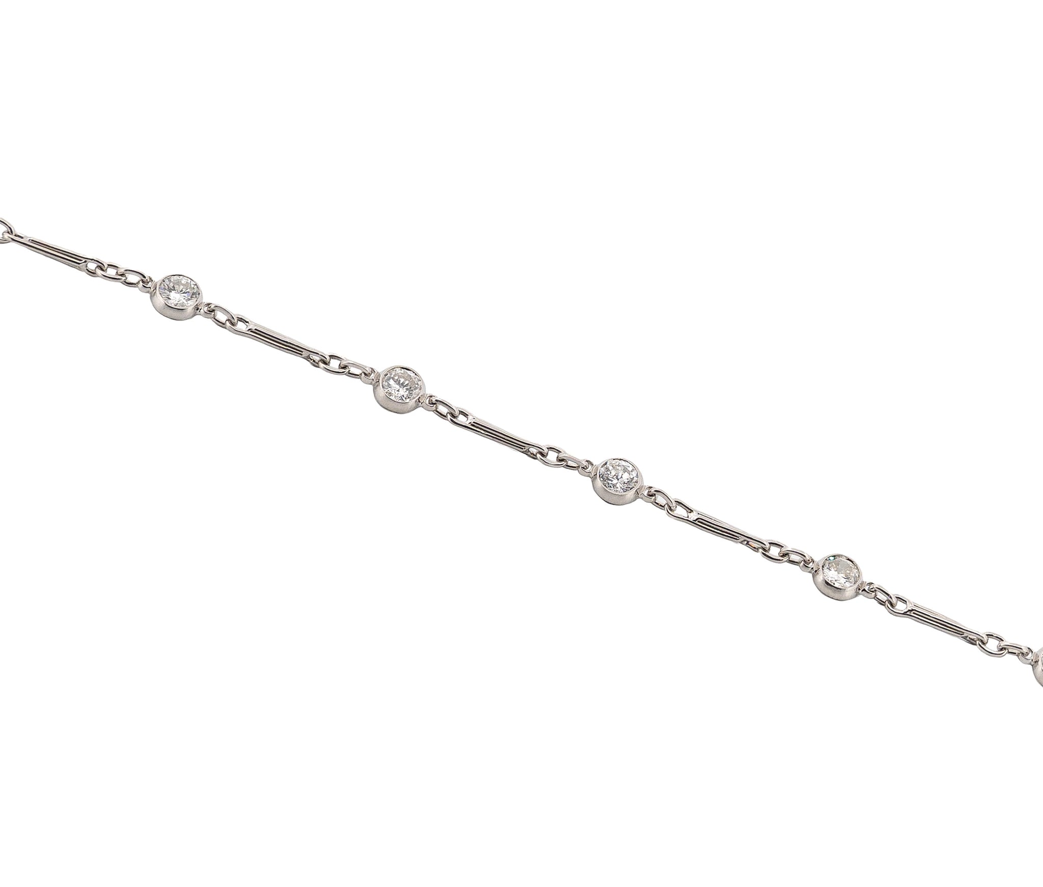 Platinum 1.28cttw. Round Brilliant Diamonds By The Yard Bracelet