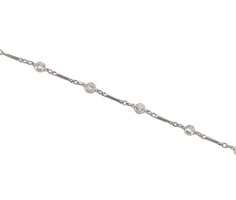 Platinum 1.28cttw. Round Brilliant Diamonds By The Yard Bracelet