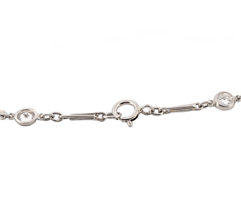 Platinum 1.28cttw. Round Brilliant Diamonds By The Yard Bracelet